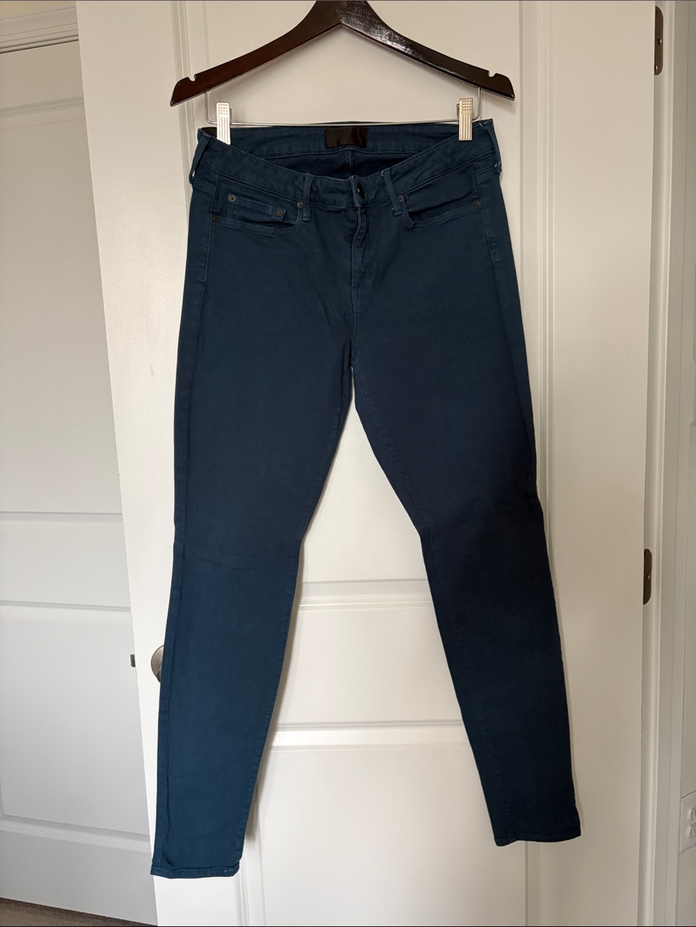 Vince Dark Peacock Blue Skinny Jeans